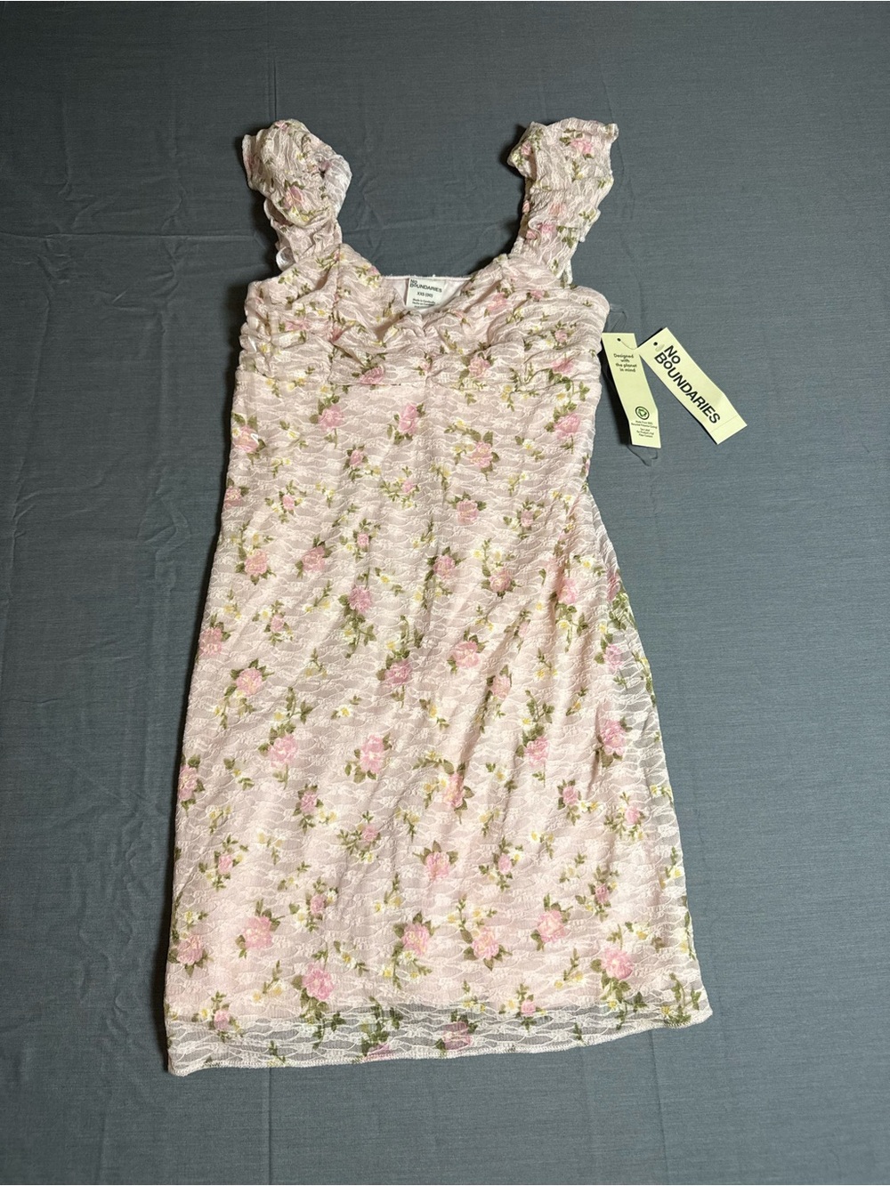 No Boundaries Pink Floral Ruffle Strap Dress
